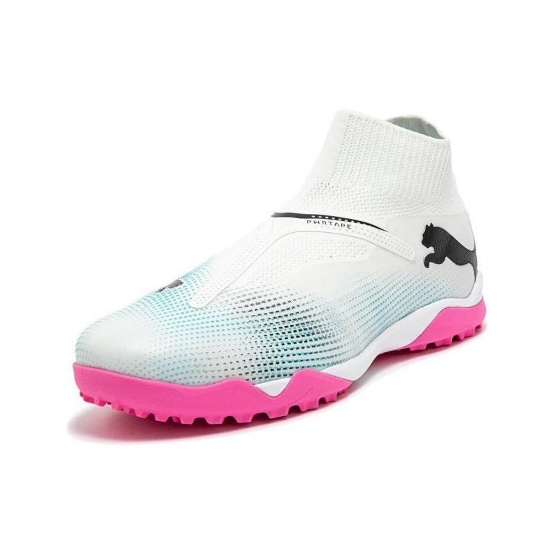 PUMA FUTURE 7 MATCH+ LL Men Lace-Up TT Turf Soccer Cleats White Blue 107713-01