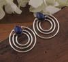 Solid 925 Sterling Silver Lapis Lazuli Gemstone Studs, handmade Stud Earrings, Gift For Her, Boho jewelry