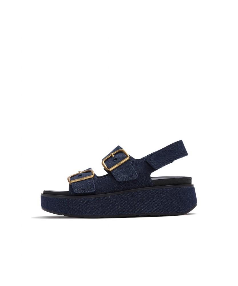 Fitflop Women'S Gen-Ff Max Buckle Denim Back-Strap Sandals - Dark Denim (Ft64K2S09R)