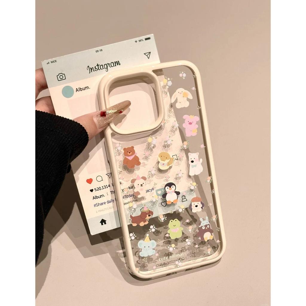 Screen Full of Cute Animals for Apple 16promax Mobile Phone Case for IPhone15pro Protective Case 14/13
