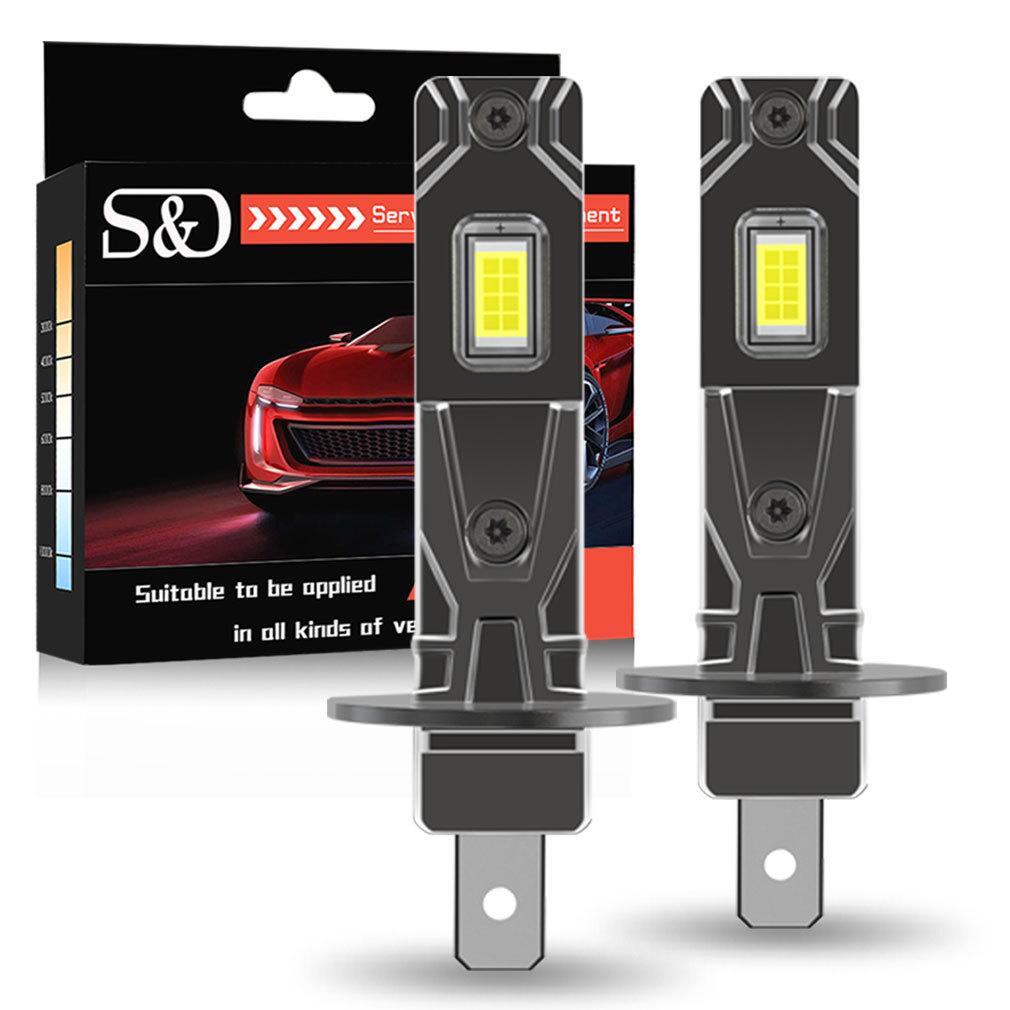 2 шт. 15000 лм H1 светодиодные лампы для фар автомобиля Мини Canbus H1 светодиодная лампа для автомобильной фары Безвентиляторный Дневные ходовые огни Автоматические диодные противотуманные фары 12 В 6500 К Белый