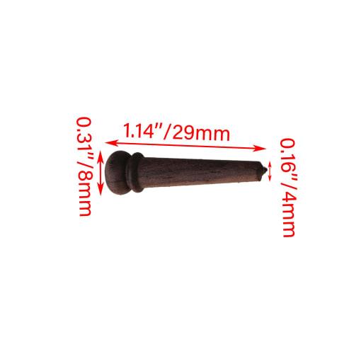 Bstinay 6-Pack Guitar Bridge Pins for Acoustic Guitars, H16 Rosewood with Abalone Dots