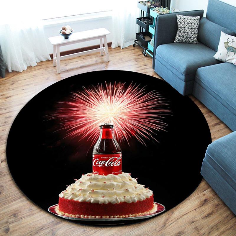 Christmas Gift Halloween Theme Bear Truck Coca Cola Round Carpet Soft Home Decoration Corridor Table and Chair Anti slip Outdoor Floor Mat Carpet H27