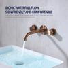 Brushed Rose Gold Basin Faucet 100% Solid Brass Sink Faucet  Wall Mounted Brushed Gold  Basin Mixer Hot And Cold Bathroom Tap