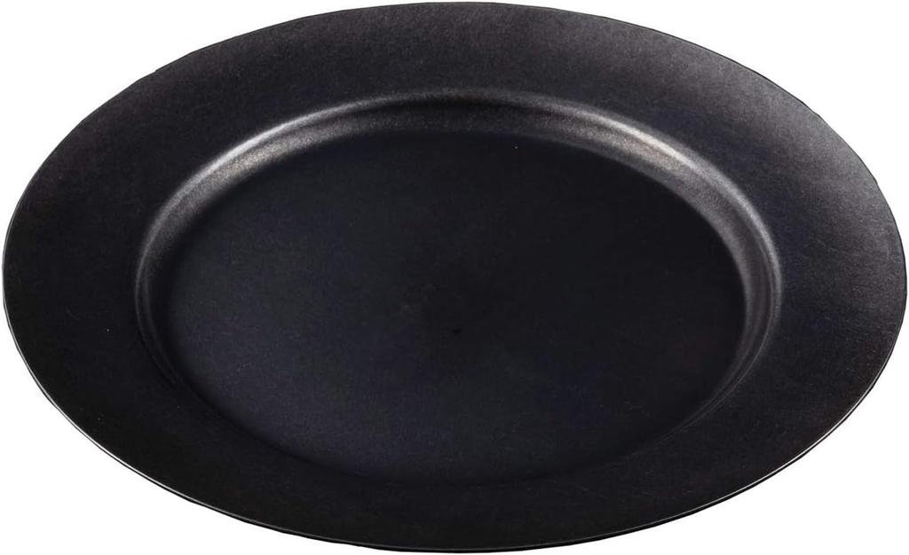 Black Vintage Inox Round Plate, 230mm, Made In Japan, BLACK VINTAGEINOX, Ideal for Cafes and Restaurants, Round Stainless Steel Plate with Aged