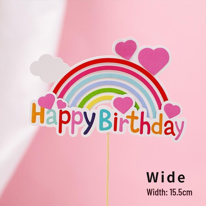 Pink Themed Cake Decor: Heart & Cloud Balloons with Insert Cards for Birthday Parties