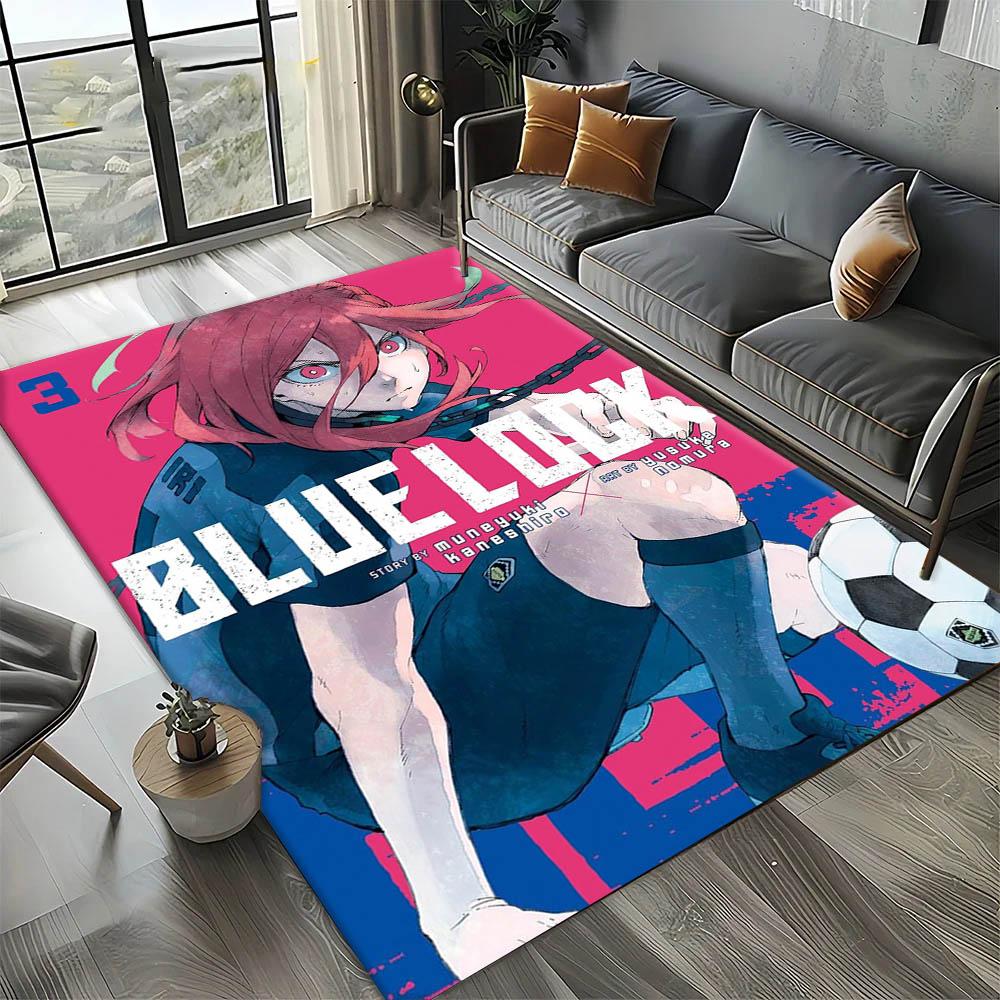 3D B-Blue L-Lock Японский Аниме Ковер Коврик Искусство для Декора Комнаты Дивана Рождественские Хэллоуинские Подарки Коврик для Игровой Зоны Нескользящий Коврик для Пола