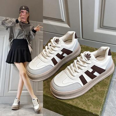 Модная повседневная обувь на толстой подошве для женщин 2025 Весна и Осень Новая сетчатая универсальная дышащая обувь Удобная женская обувь