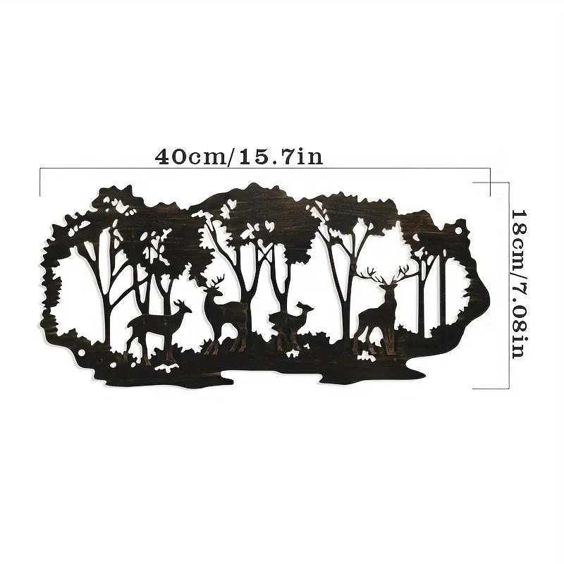 Stunning Iron Art Crafts!Metal Wall Decoration Art. Deer Forest.Home decoration.Indoor and Outdoor ornaments.Hanging Decorations