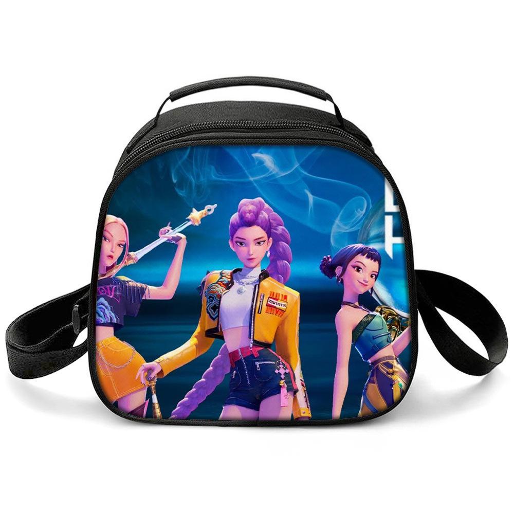 KPOP Охотники на ведьм с принтом мультфильма студенческая теплая сумка для ланча сумка-мессенджер