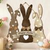 Easter Wooden Hanging Sign Bunny Welcome Decor, Decorative, Practical Cute Door Wall Plaque