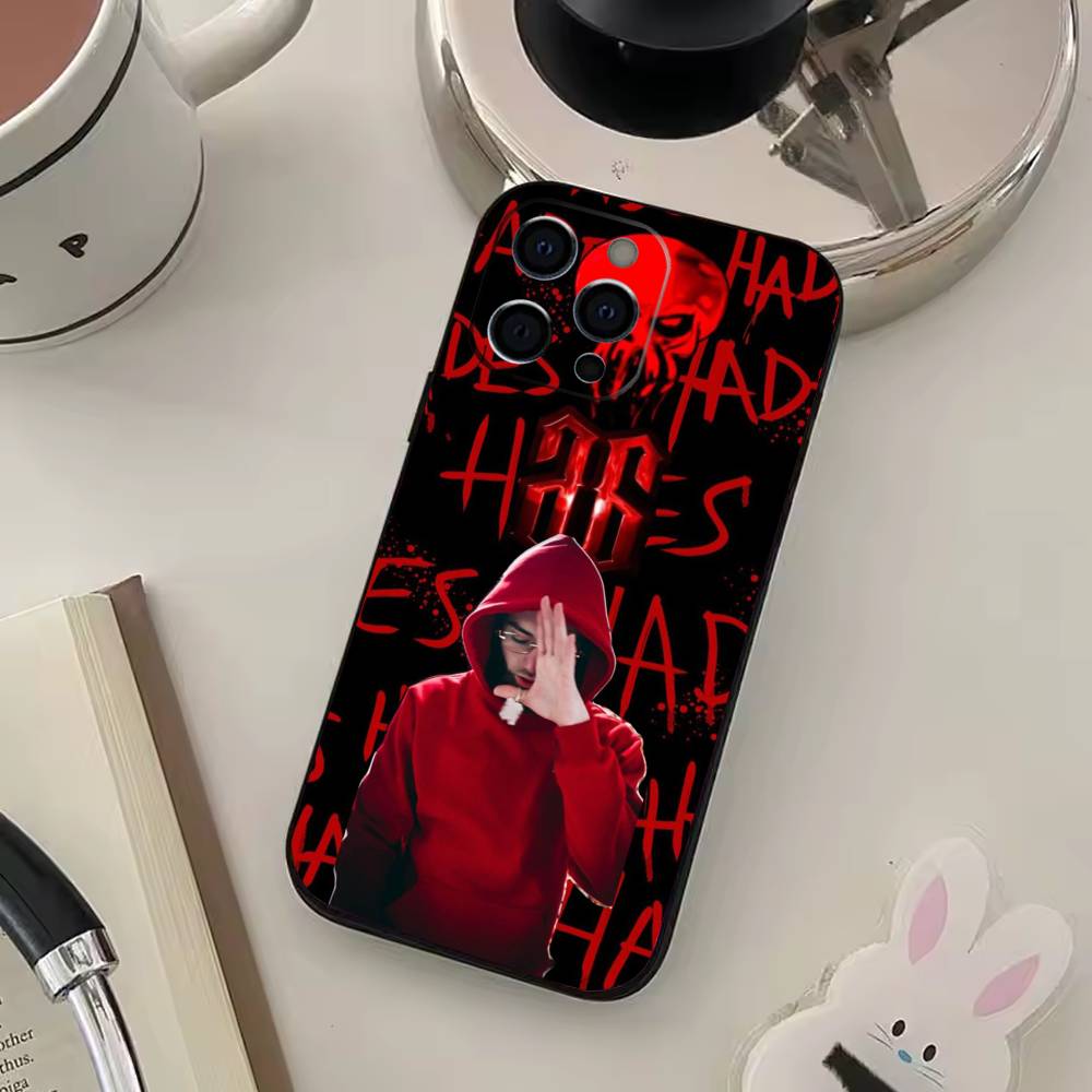 Rapper H-Hades 66 Phone Case For IPhone 17,16,15,14,13,12,11,Plus,Pro,Max,Plus,XS,soft case Black silicone