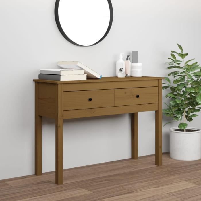 VidaXL Console Table Honey Brown 100x35x75 Cm Solid Pine Wood 814617