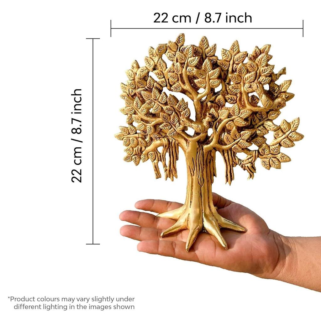 Tree Showpiece (8.6 Inches) Trees of Life - Home Decor - Gift for Good Luck Vastu and Fengshui - Best In Living Room Table with Antique Polish
