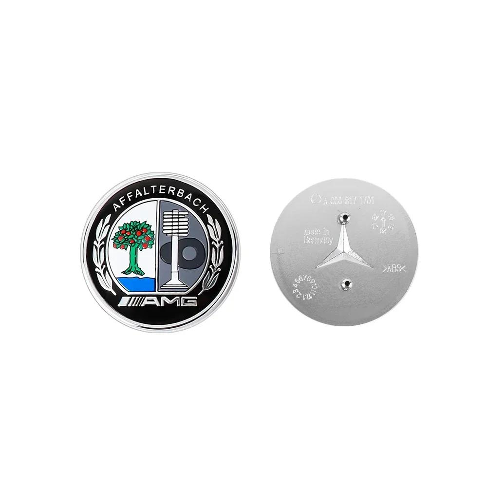 C200 E200 New For Mercedes Benz 57MM Car ABS Front Emblem Cover 3D Sticker For Mercedes Benz AMG A B C D M S R G Class GLK GLA C