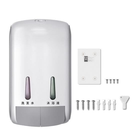 Soap Dispenser 400ml*2 Dual Compartment Large Capacity Inner Liner Easy Refill Visual Design Soap