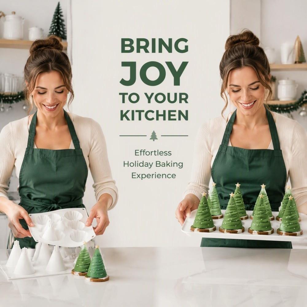 Easy Release Christmas Tree Mold Heat Resistant Chocolate Mold Silicone Baking Mold Home Baking