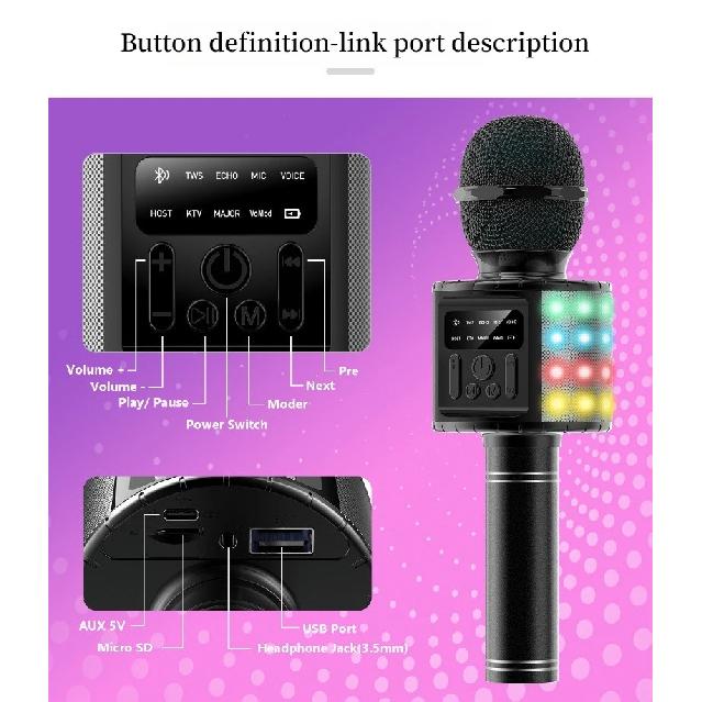 2026 new Q9Max Bluetooth microphone children's karaoke handheld wireless microphone with screen stereo integrated