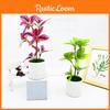 Simulated Multi Color Leaves Potted Artificial Plant Ornament Decoration