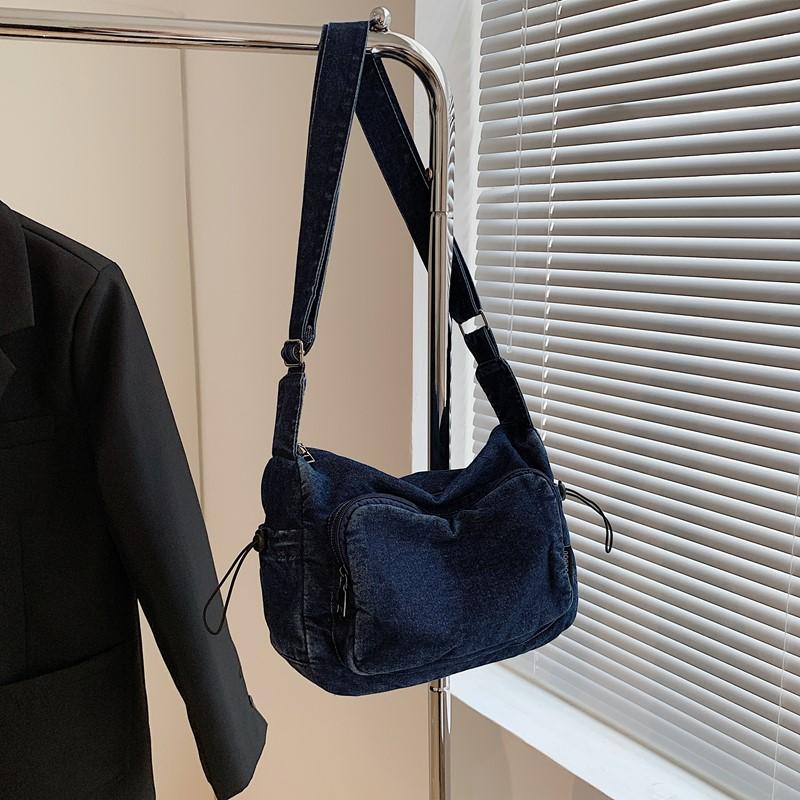 Женская повседневная сумка-сатчел через плечо, женская маленькая джинсовая винтажная сумка-мессенджер, регулируемый ремешок, повседневная сумка-тоут, многофункциональная шикарная сумка-хобо