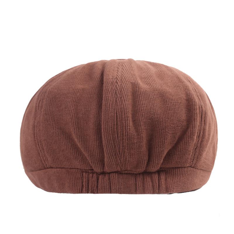 Шляпа художника Восьмиугольная шляпа Зимняя однотонная вельветовая шляпа Молодежный берет Кепка газетчика