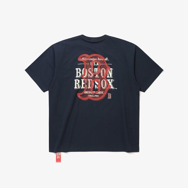 New Era Футболка BosTon Red Sox Ризограф Темно-синий 15147520
