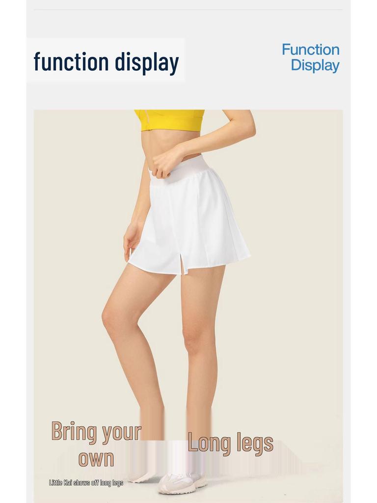 Women's Quick-Dry High Waist Tennis & Fitness Skirt with Built-in Shorts