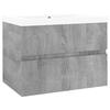 VidaXL Meuble Lavabo avec Bassin Intégré Armoire sous Lavabo Meuble de Rangement de Salle de Bain Maison Sonoma Gris Bois 3152868