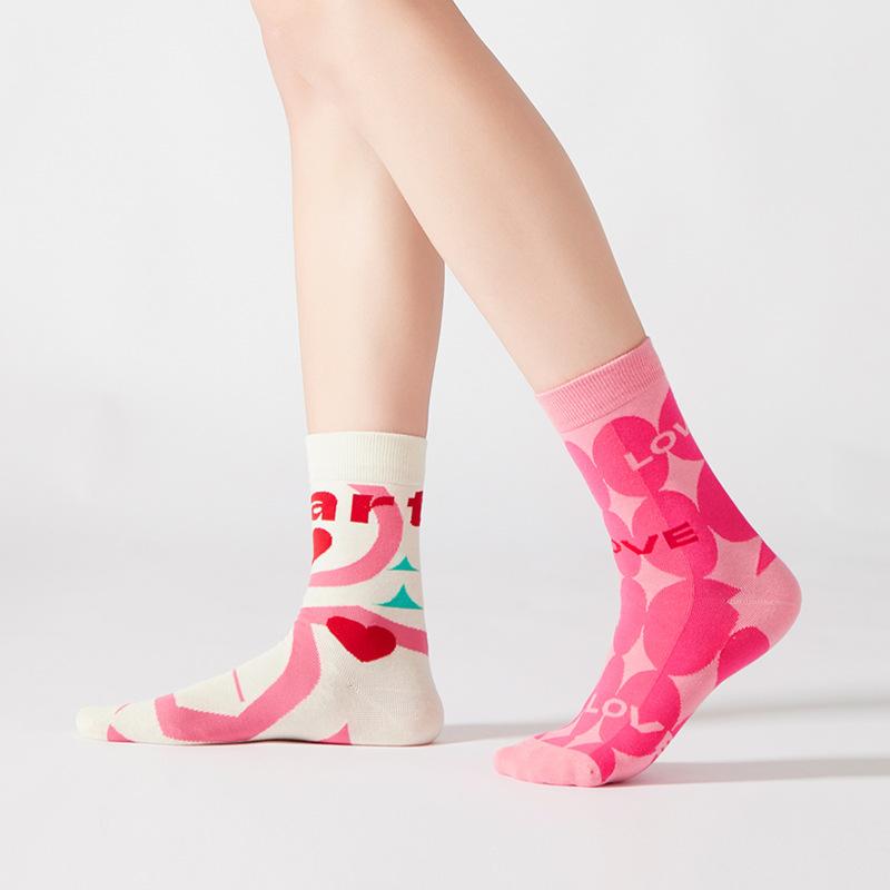 5 пар женских весенних и летних носков Sweat Tide Love In The Tube Cotton Socks