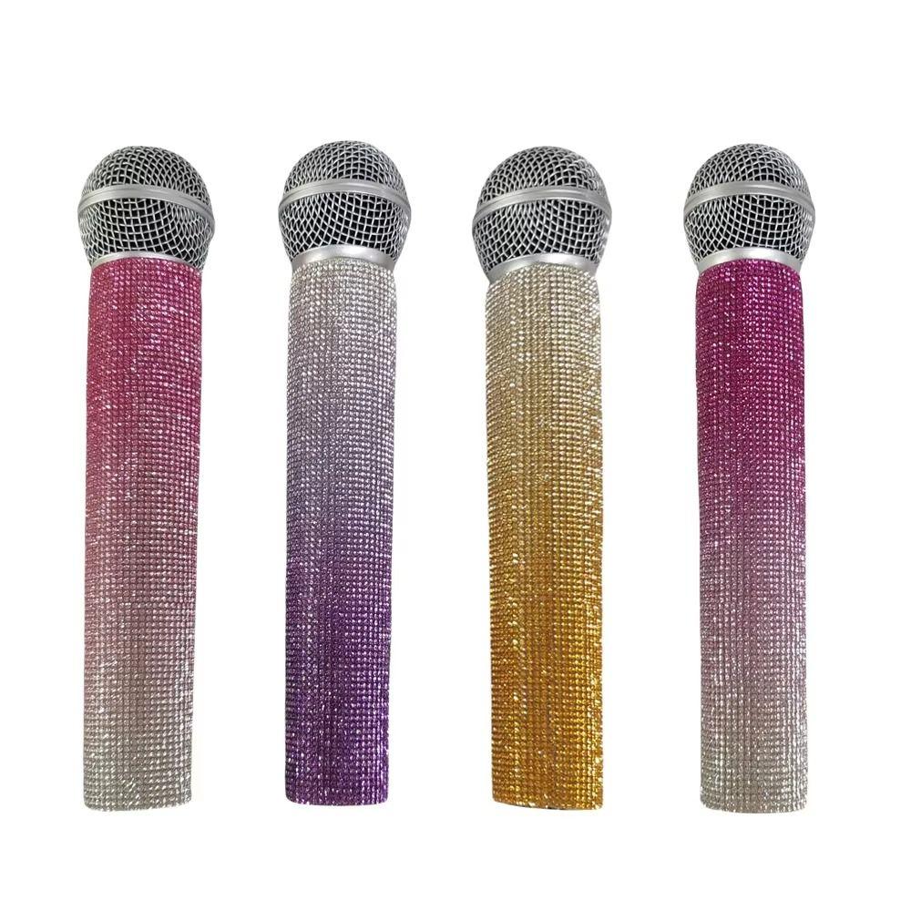 Wireless Microphone Microphone Decorative Sleeve Bling Bling Mic Handle Sleeve Stage Party