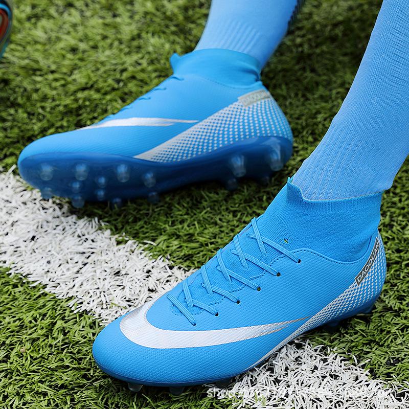 Футбольные тренировочные кроссовки AG с высоким верхом, размеры 45-47, для мужчин, женщин и детей