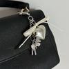 Ins Style Metal Love Key Chain Bowknot Phone Pendant Headphone Case Charms Bag Decor Car Key Ring