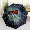 1pc Winter Bird Clock Design Umbrella with Plastic Handle,Suitable for All Seasons UmbrellaPT564