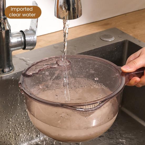 Корзина-дуршлаг для фруктов 3-в-1, большая вместимость, дуршлаг для овощей с ручкой, быстро сохнущая кухонная корзина-дуршлаг для мытья и сушки фруктов и овощей