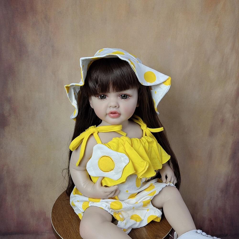 BZDOLL 55 см 22 дюйма полностью силиконовая кукла реборн для маленьких девочек игрушка реалистичная принцесса для малышей красивая Bebe