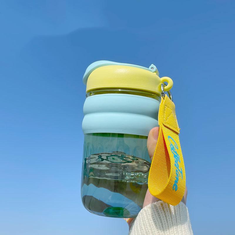 Пластиковый стакан большой вместимости, студенческий портативный уличный с защитой для рук, термостойкий стакан для питья напрямую