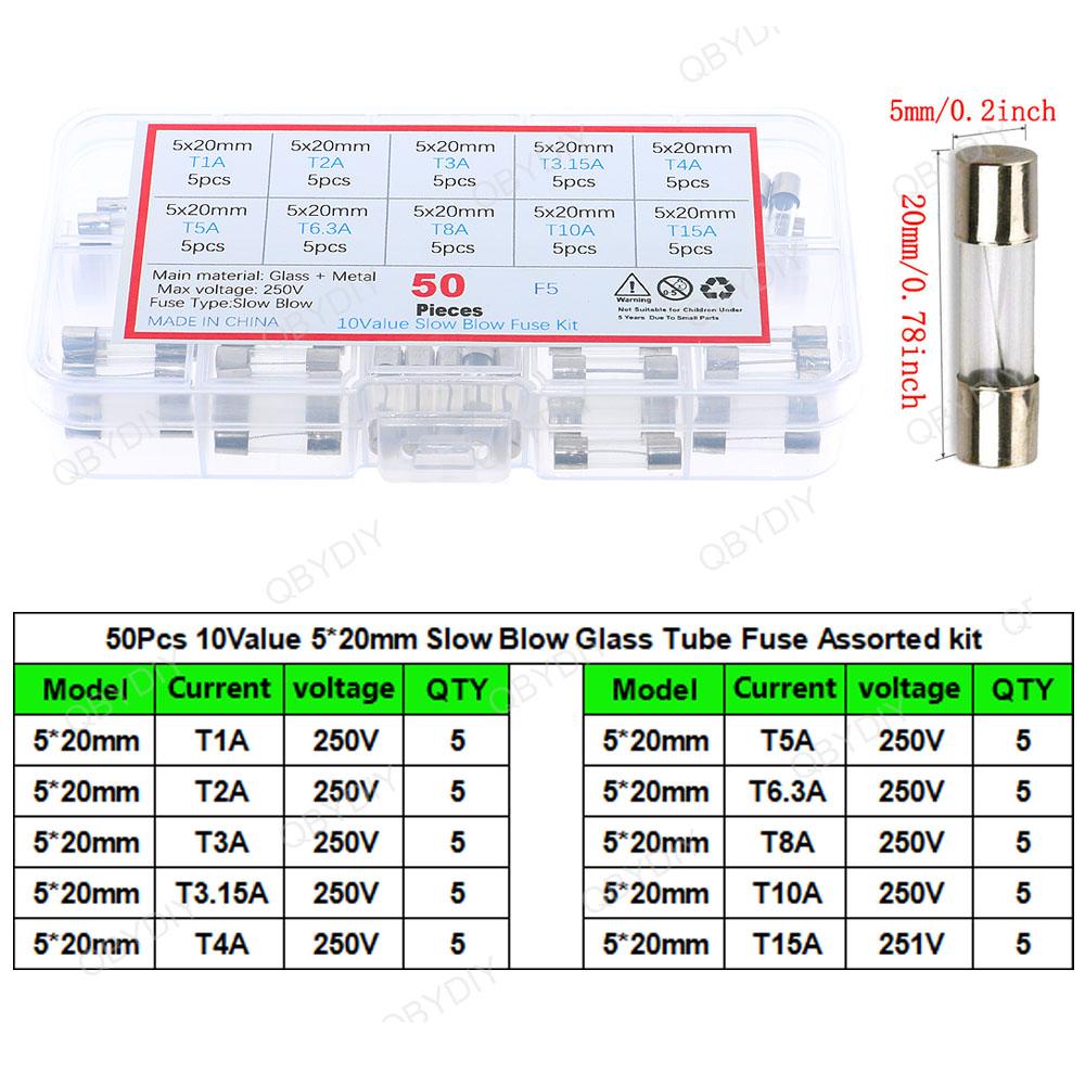 Fast Slow Melting Glass Fuse 5x20mm 6x30mm 250V 0.1A-30A Various Ceramic Tube Fuse With pin Fast Tube Fuse Assorted kit Fuses4