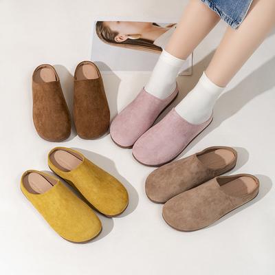 Мода 2025 Новые Женские Повседневные Тапочки Весна Новые Толстая Подошва Замшевые Клоги Тапочки Модные Балетки Мягкие Удобные Пляжные Туфли