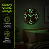 8 Inch 3D Wall Clock Wooden Glowing Hanging Clock Modern Luminous Wall Clock  Living Room