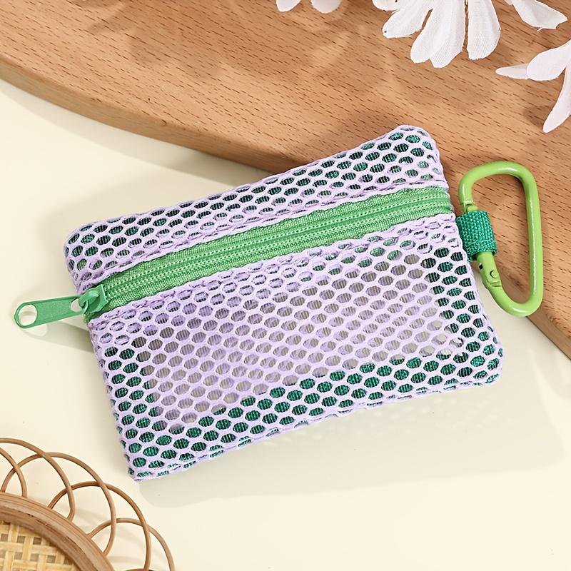 Transparent Mesh Bag Makeup Bag Fashionable And Portable Square Black Mesh Bag Flat Style Toiletry Storage Bag