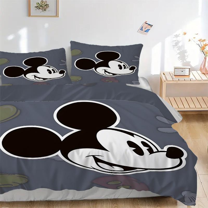3pcs set Mickey Mouse1pc of quilt cover+2pcs of pillowcase, no core, print bedding, All Seasons Bedroom Setting022