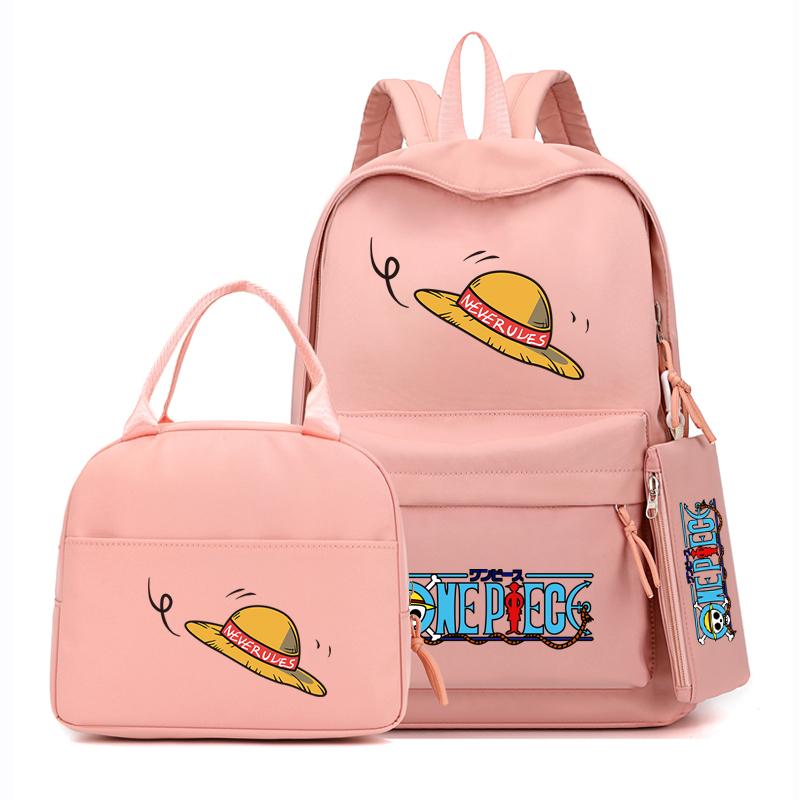 Цельный рюкзак в стиле аниме, 3 шт./компл., рюкзак для девочек-подростков, школьный рюкзак с сумкой для обеда, сумка для книг, удобная дорожная сумка