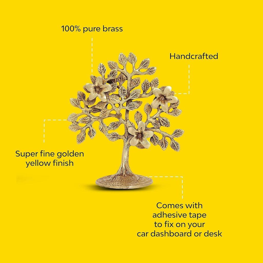 Showpiece (7.5 Inches) Trees of Life - Home Decor - Gift for Good Luck Vastu and Fengshui - Best In Living Room Table Decoration with Antique Polish