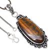 Подвеска с драгоценным камнем тигровый глаз, этническое серебряное украшение на День святого Валентина 2,5 дюйма