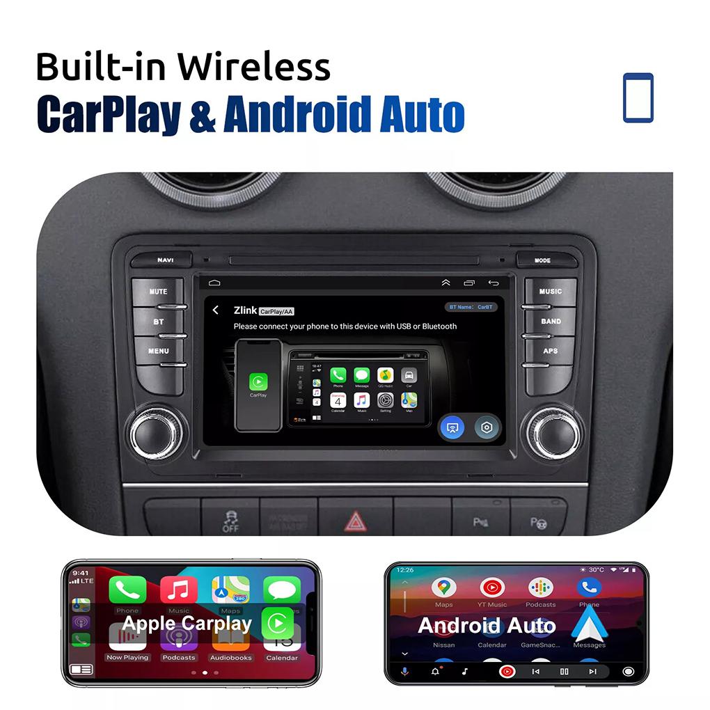 Черный Bluetooth Android Auto ID3tag и RDS Спутниковое радио Android Радио Навигация Совместимый WMA