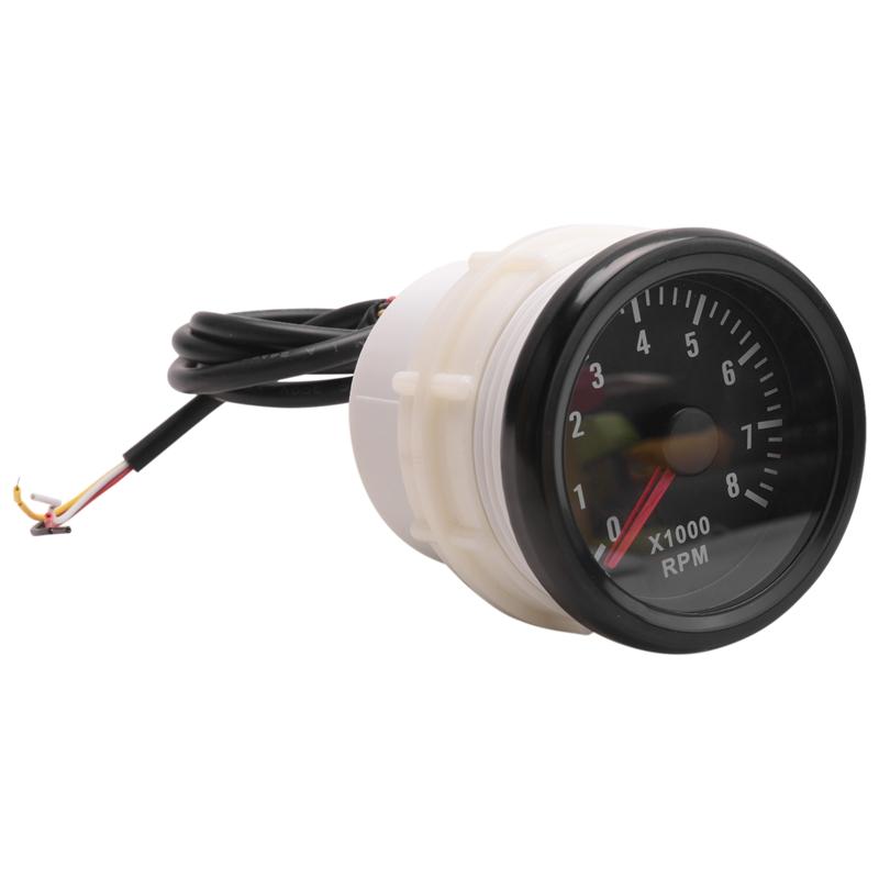 52MM Electrical Tachometer 0-8000 RPM 2Inch RPM Tacho Meter For 2 3 4 5 6 8 Cylinder Gasoline Engine Car Boat Yacht