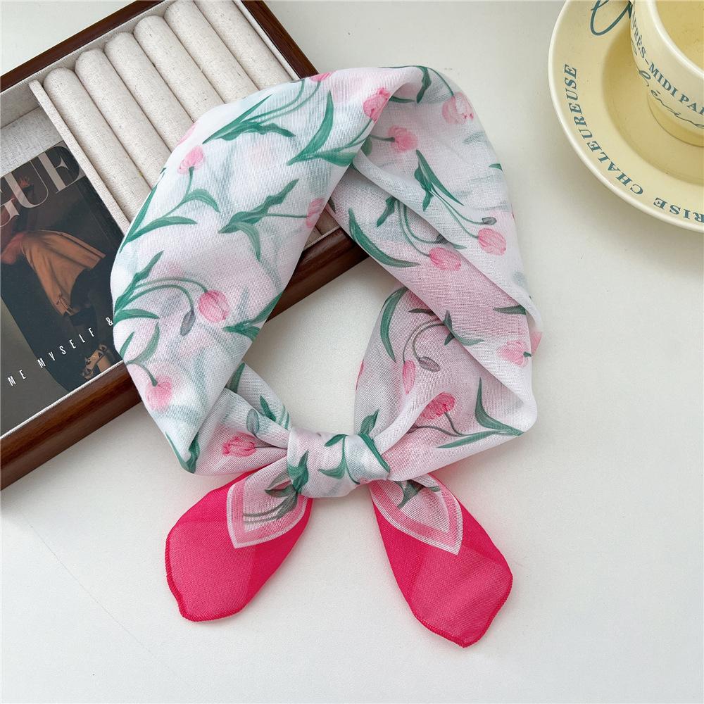 Маленький квадратный шарф из хлопка и льна, шелковый шарф, женский, весна и осень, новый стиль, художественный и универсальный, модный, темпераментный шарф-повязка на голову