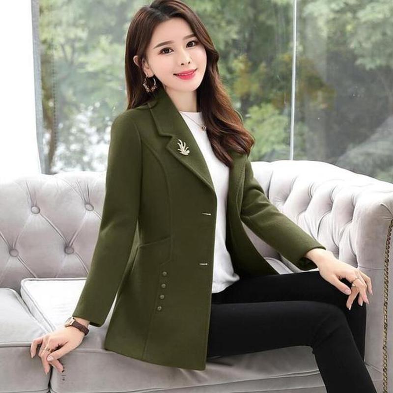 New Autumn Winter Woolen Coat Plus Size Women's Long Wool Coat Single-breasted Casual Trench Coat Abrigo De Lana Para Mujer 4XL