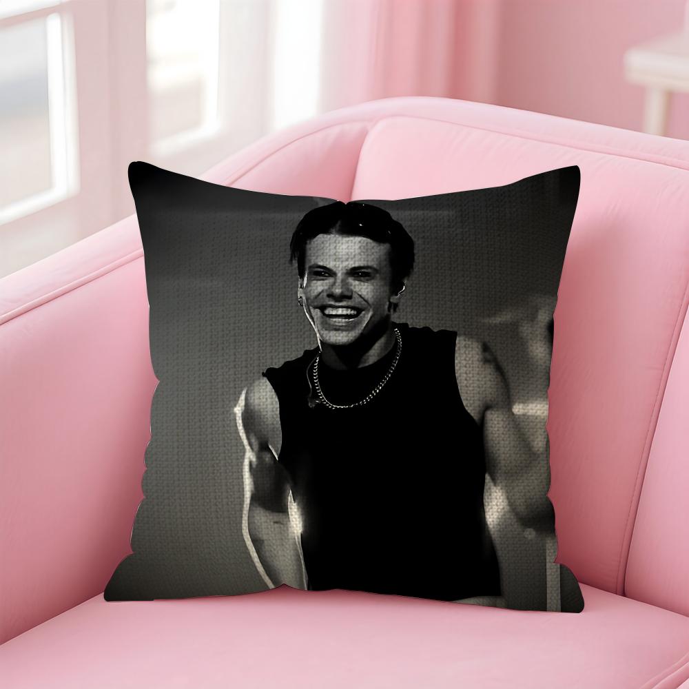 YYungblud Singer Cushion Cover Natural Linen Pillow Case DoubleSided Print Decorative Sofa Pillowcase Home Decor Gift