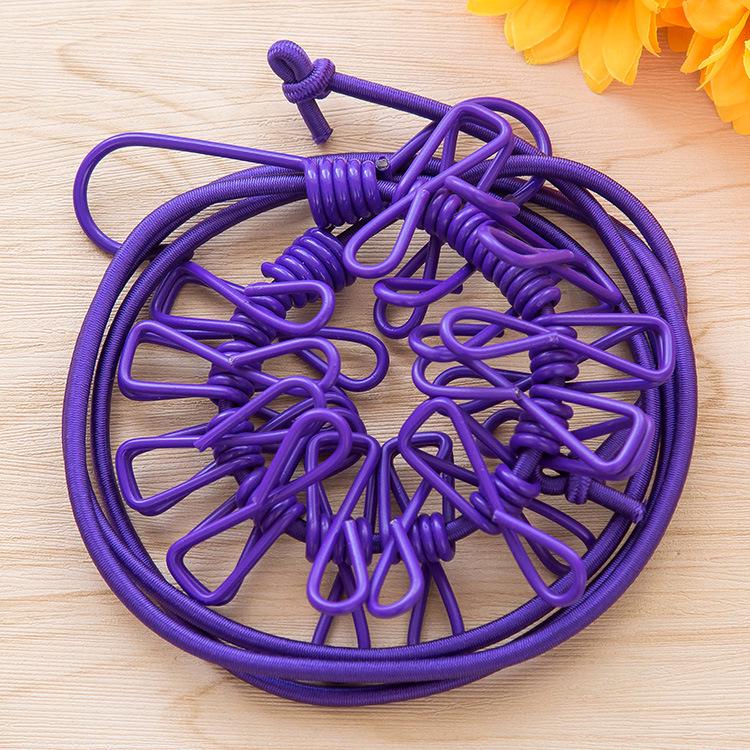 Ветрозащитная Нескользящая Бельевая Веревка с Прищепками - Веревка для Сушки Без Пробивания для Дома/Улицы